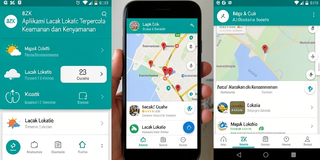 Tampilan utama antarmuka pengguna aplikasi Lacak Lokasi 8ZK.