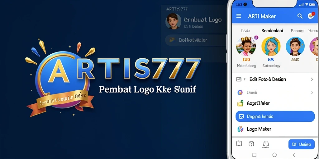 Antarmuka intuitif dengan berbagai alat desain untuk logo.