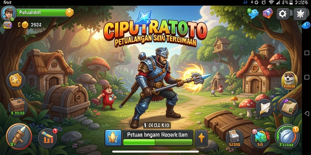 Tampilan antarmuka game Petualangan yang menakjubkan dan interaktif.