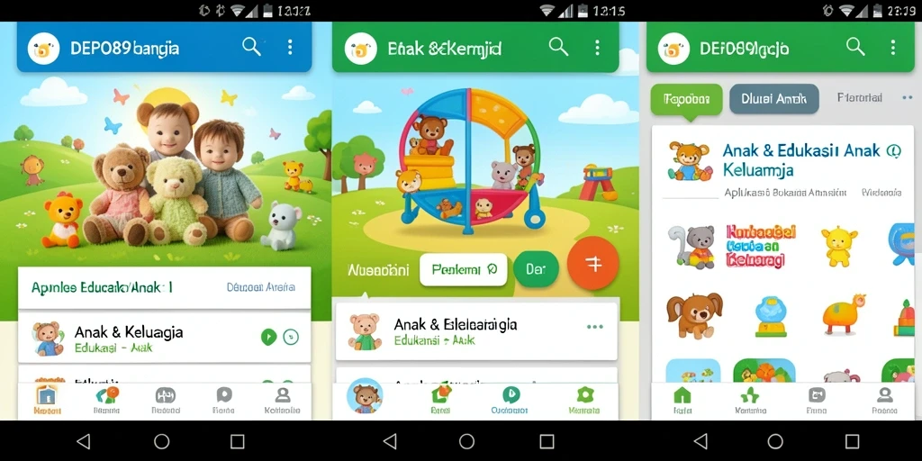 Tampilan antarmuka aplikasi DEPO89 yang ramah anak.