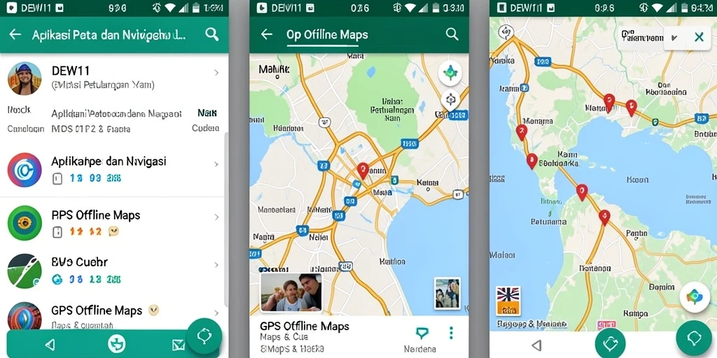 Tampilan antarmuka DEWI11 yang user-friendly untuk GPS Offline Maps.
