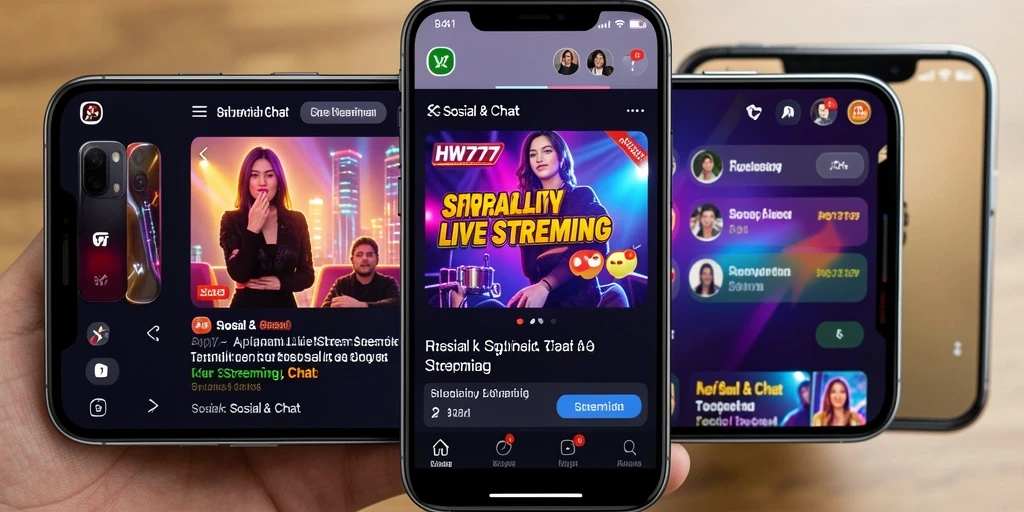 Screenshot HW777 menampilkan antarmuka Live Streaming yang interaktif dan ramah pengguna.
