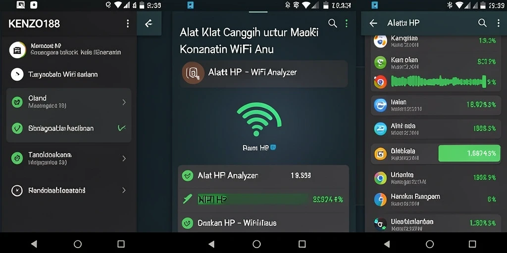 Tampilan antarmuka KENZO188 yang menarik dan informatif.