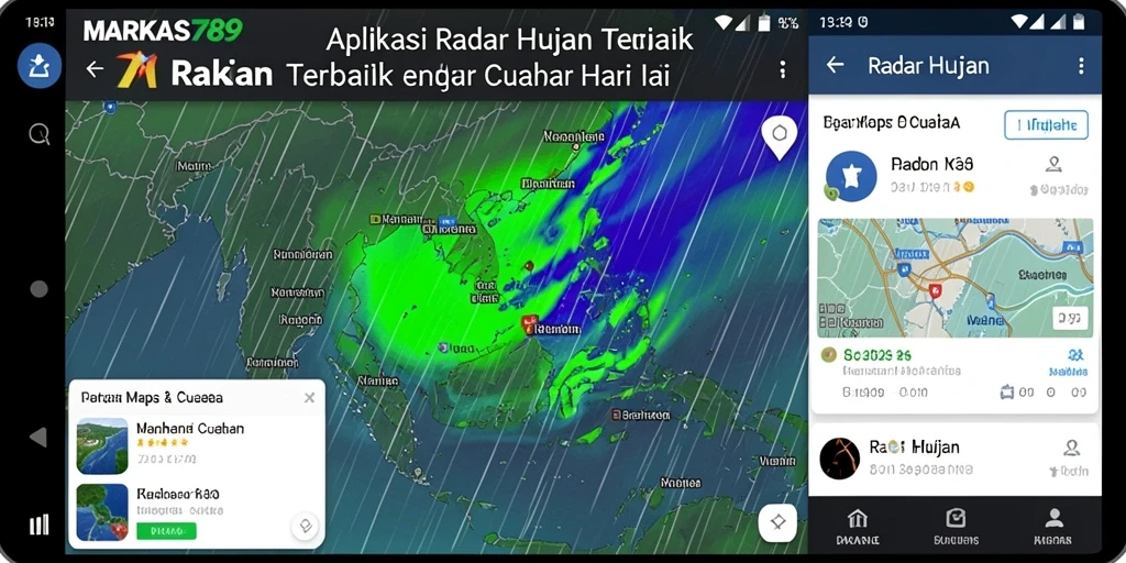 Screenshot antarmuka MARKAS789 menampilkan radar hujan yang akurat.