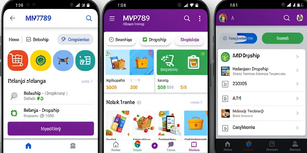 Tampilan antarmuka aplikasi MVP789 yang memudahkan transaksi Dropship.
