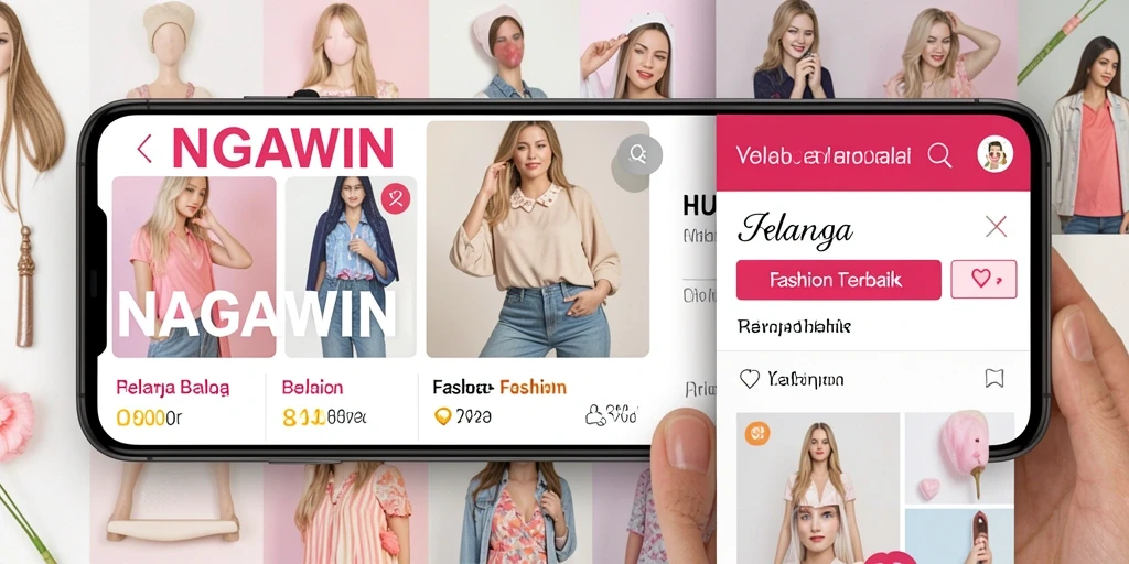 Tampilan antarmuka aplikasi NAGAWIN yang modern dan stylish.