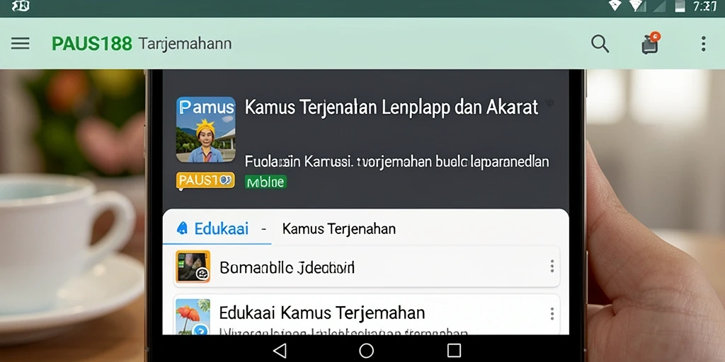 Antarmuka intuitif PAUS188 yang memudahkan penggunaan Kamus Terjemahan.