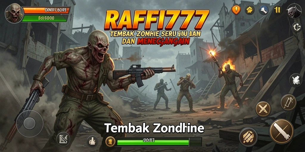 Tampilan antarmuka RAFFI777 saat beraksi melawan zombie.