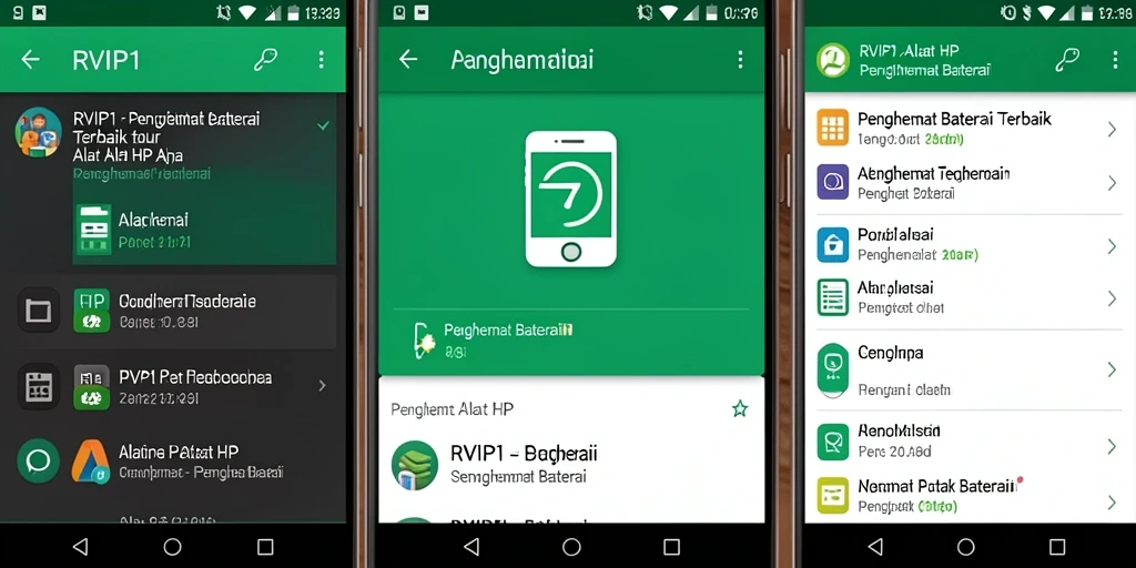 Screenshot antarmuka RVIP1 yang menunjukkan fitur Penghemat Baterai.