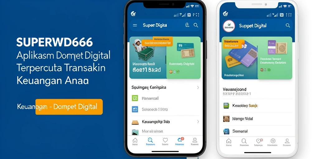 Tampilan antarmuka aplikasi Dompet Digital SUPERWD666 yang modern dan intuitif.
