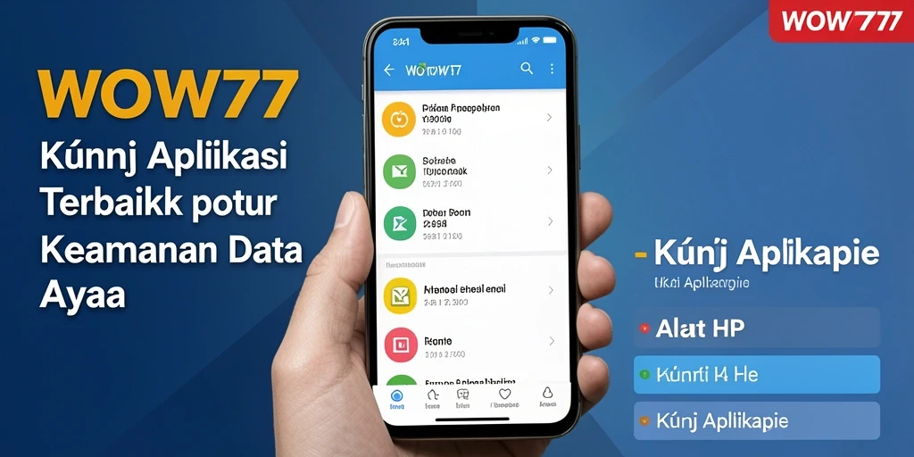 Tampilan antarmuka aplikasi WOW77 untuk Kunci Aplikasi.